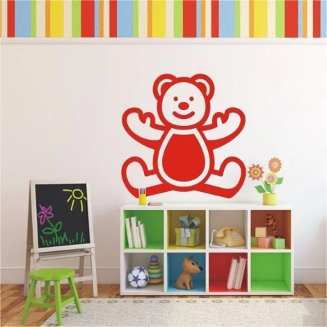 Cheerful bear template 1371 in a colorful, child-friendly design, perfect for a toddler\'s room.