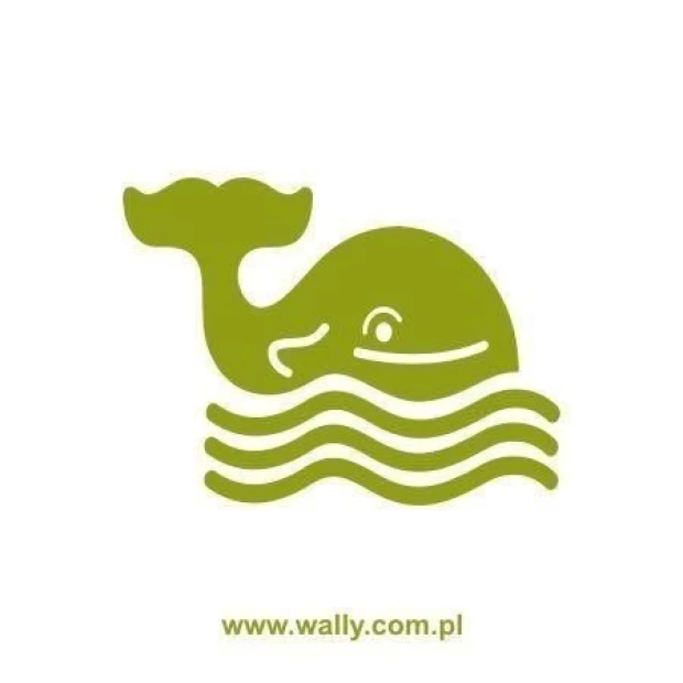 Whale in muted green, perfect for a child\'s room, adding a cheerful touch to the wall.