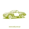 Stylish car sticker 1321 in vibrant green, perfect for a young car enthusiast\'s room.