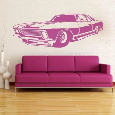 Stylish pink car sticker 1323, perfectly complementing modern decor in rooms.