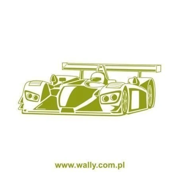 Dynamic sticker of a sports car in a minimalist style, perfect for a car enthusiast\'s room.