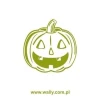 Cheerful green pumpkin sticker, perfect for Halloween, adding charm to a child\'s room.