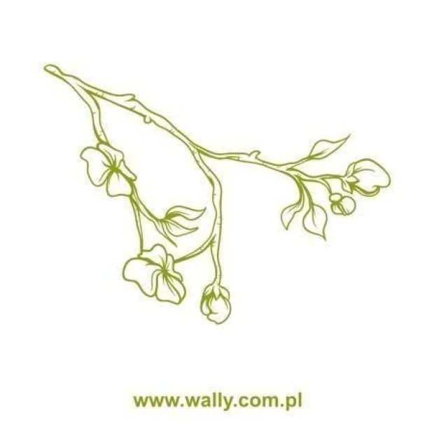 Delicate branch sticker 1342 in pastel shades, perfect for decorating a cozy wall.