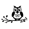 Stylish sticker featuring a cute owl on a branch, perfect for a child\'s room, adding a cheerful vibe.