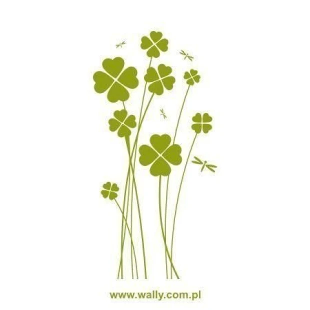 Clover 1355 in a fresh shade of green, perfect for decorating a wall in a modern interior.