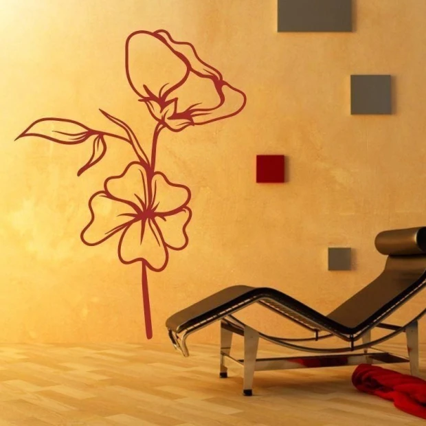 Elegant floral sticker in warm tones, perfectly complementing minimalist interiors.