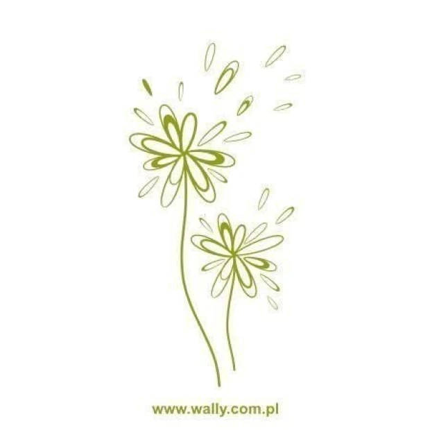 Stylish flower-shaped sticker in shades of green, perfect for brightening up a modern interior.