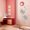 Pastel flower sticker 1356 in a children\'s room, adding a cheerful touch to the wall next to the desk.