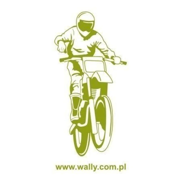 Dynamic motocross sticker 1331 in an energetic green shade, perfect for a young enthusiast\'s room.