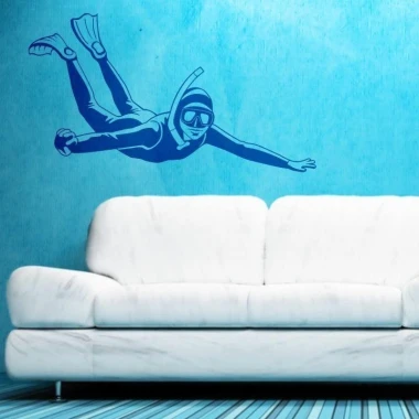 Modern diver sticker 1326, perfect for a cozy room above the sofa in shades of blue.