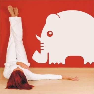 Charming minimalist elephant sticker, perfect for children\'s rooms, adding joy and character.