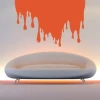 Drip sticker 1351 in a modern living room, adding a unique touch with its vibrant colors.