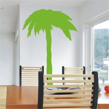 Stylish palm sticker 0865 in vibrant green, perfect for a modern dining room, adds a touch of elegance.