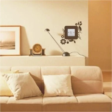 Elegant minimalist socket sticker 1084, perfect for a modern living room, adds a stylish touch.