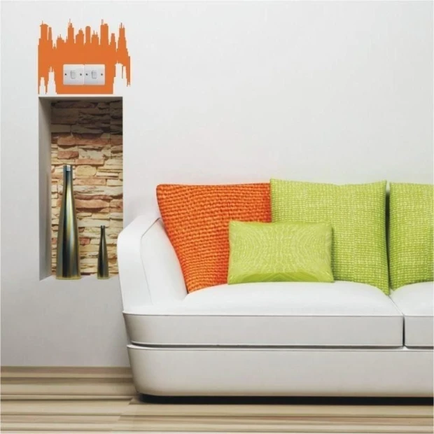 Energizing outlet sticker 1108, perfect for a modern living room, adding a unique touch.
