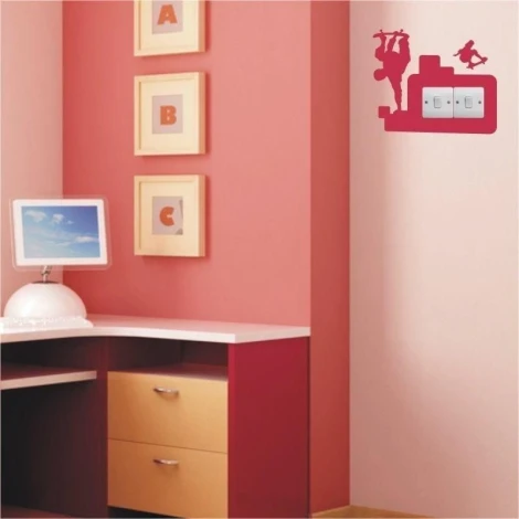 Sticker for outlet 1124 in vibrant pink, perfect for a modern office, adding character and style.