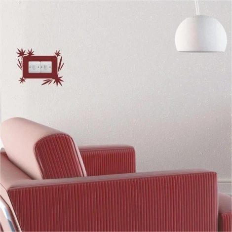 Stylish contact sticker 1123 in a modern living room, adding character in burgundy shades.