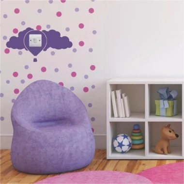 Pastel-colored wall sticker for a socket, perfect for a child\'s room, adds a cheerful touch.