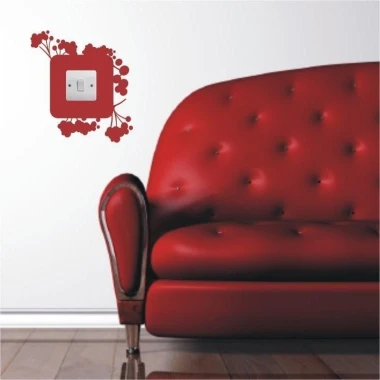 Stylish red outlet sticker 1081, perfect for a modern living room with an elegant touch.