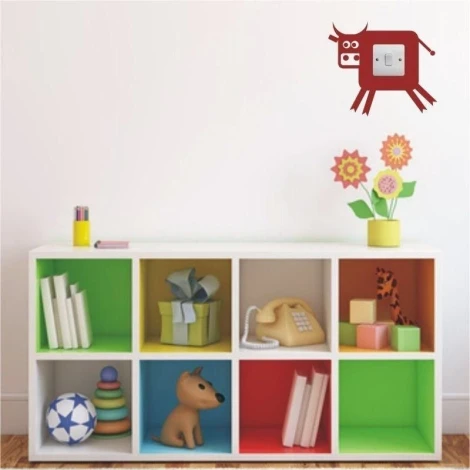 Colorful painting template contact 08 in a cheerful children\'s room, perfect for wall decoration.