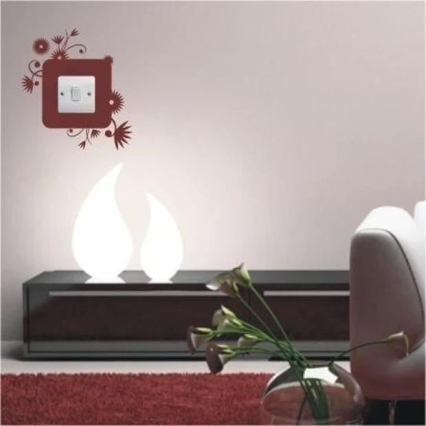 Painting template contact 1085 - Living room arrangement. Light-colored walls, dark-hued furniture.