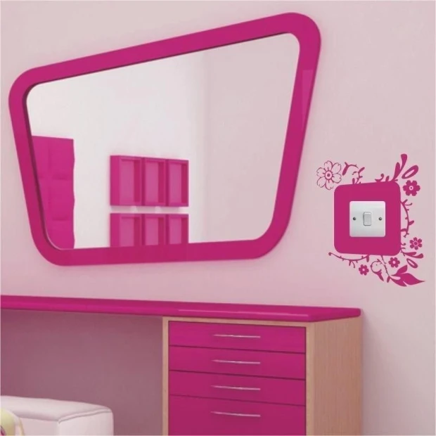Painting template contact 1087 - Room arrangement. Light-colored walls, furniture in a pink shade.