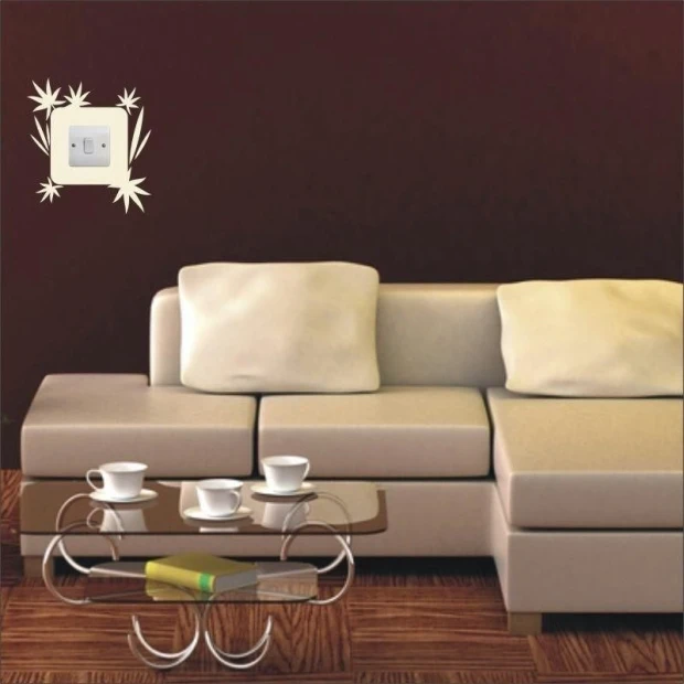 Painting template contact 1091 - Living room arrangement. Dark walls, light sofa, glass coffee table.