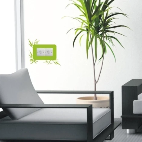 Painting template contact 1111 - Living room arrangement. Light walls, modern furniture, potted plant.