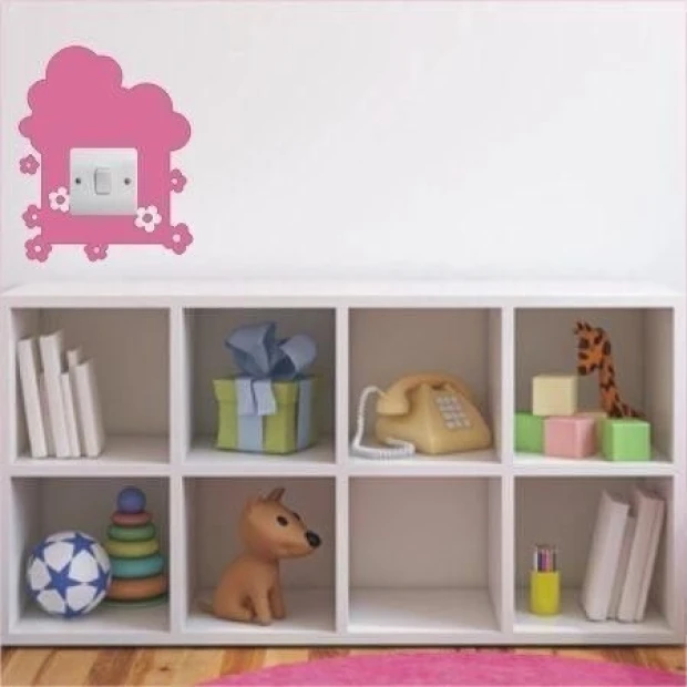 Charming contact painting template 05 in pastel pinks, perfect for a child\'s room, adding joy.