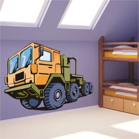 Truck sticker for a child\'s room, adding energy and color to a joyful space.