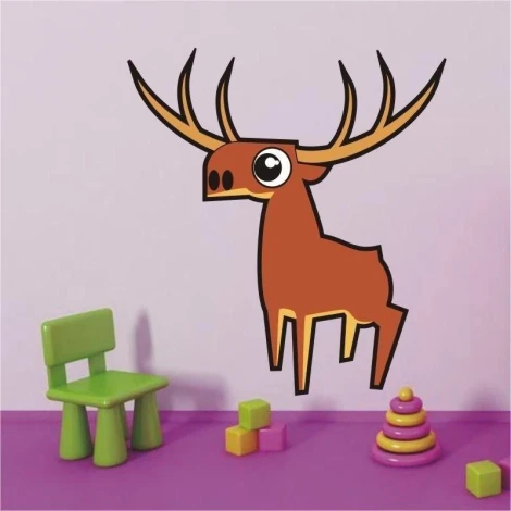 Deer sticker 03 with a cheerful design, perfect for a colorful children\'s room, adding joy and charm.
