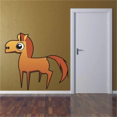 Sticker of a mare 04 in a cheerful, childlike style, perfect for a little animal lover\'s room.