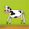 Charming black and white cow sticker, perfect for a child\'s room or creative space.