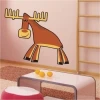 Charming moose sticker in warm brown shades, perfect for a child\'s room, adding a joyful touch.