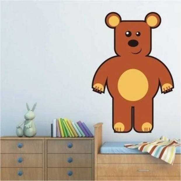 Charming bear sticker, perfect for a child\'s room, adds a joyful atmosphere and colorful accents.