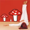 Mushroom sticker - Decor in a child\'s room. Red walls and light floor.