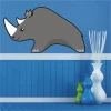 Colorful rhinoceros sticker, perfect for a child\'s room, adding charm and creativity.