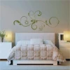 Stylish floral sticker 0796 in subtle green shades, perfect for a cozy bedroom, adds charm.