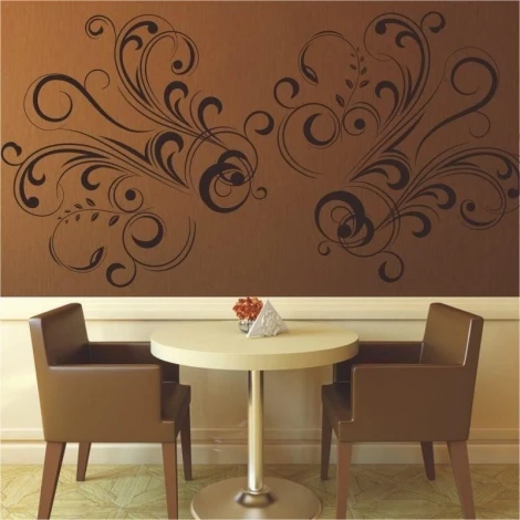 Elegant floral painting template 0792 in a modern interior, adding lightness and style to the space.
