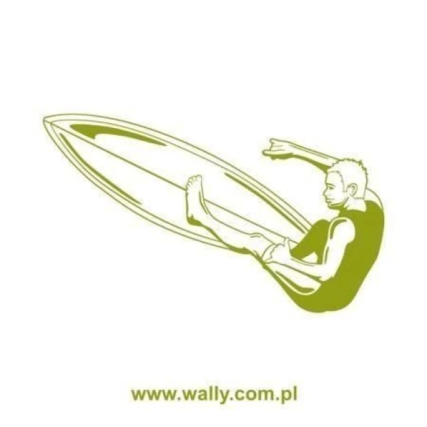 Surfer 1334 painting template in an energetic, minimalist style, perfect for a youth room.