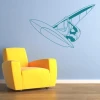 Dynamic windsurfing painting template perfectly enlivens a modern youth room, adding energy.