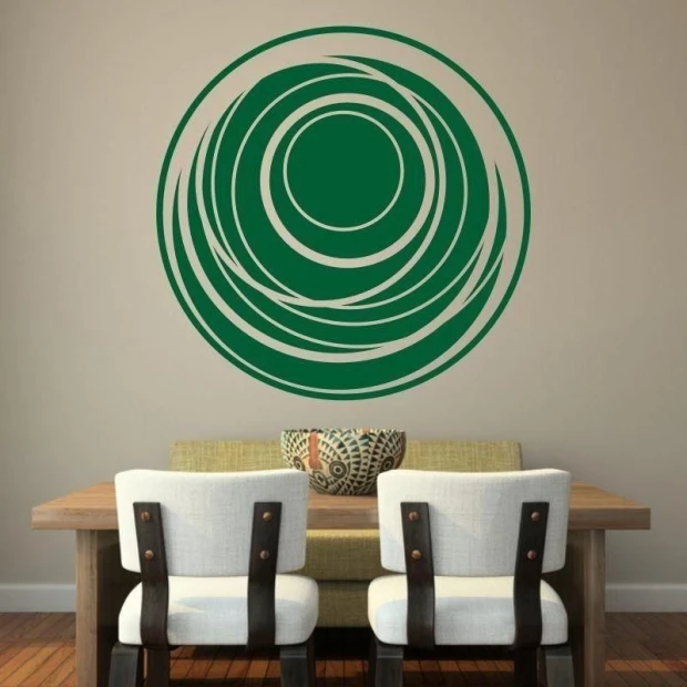 Abstract green painting template 1346, perfect for a modern dining room, adding character and style.