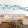 Abstract painting template 1358 in a modern living room, adding lightness and harmony with its wavy design.