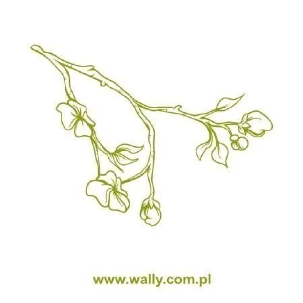 Subtle branch painting template 1342 in an elegant shade of green, perfect for modern spaces.