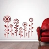 Floral painting template 1357 in a modern living room, adding warmth and style with red accents.