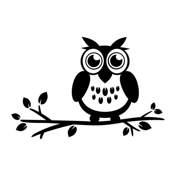 Charming owl wall painting template 1353, perfect for a child\'s room, adding a cheerful touch to the wall.