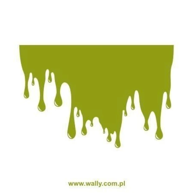 Surprising drip painting template 1351 in a vibrant olive shade, perfect for modern decor.