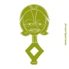 Stylish African sticker 1491 in a minimalist green color, perfect for modern interiors.