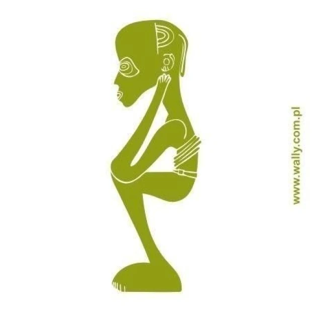 African sticker 1498 in vibrant green, perfect for modern boho-style interiors.