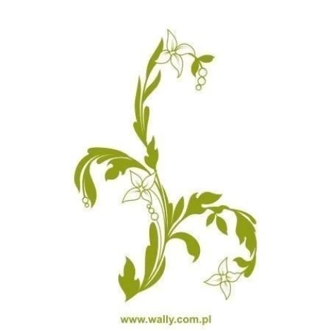 Elegant floral sticker 1424 in shades of green, perfect for brightening up a modern interior.